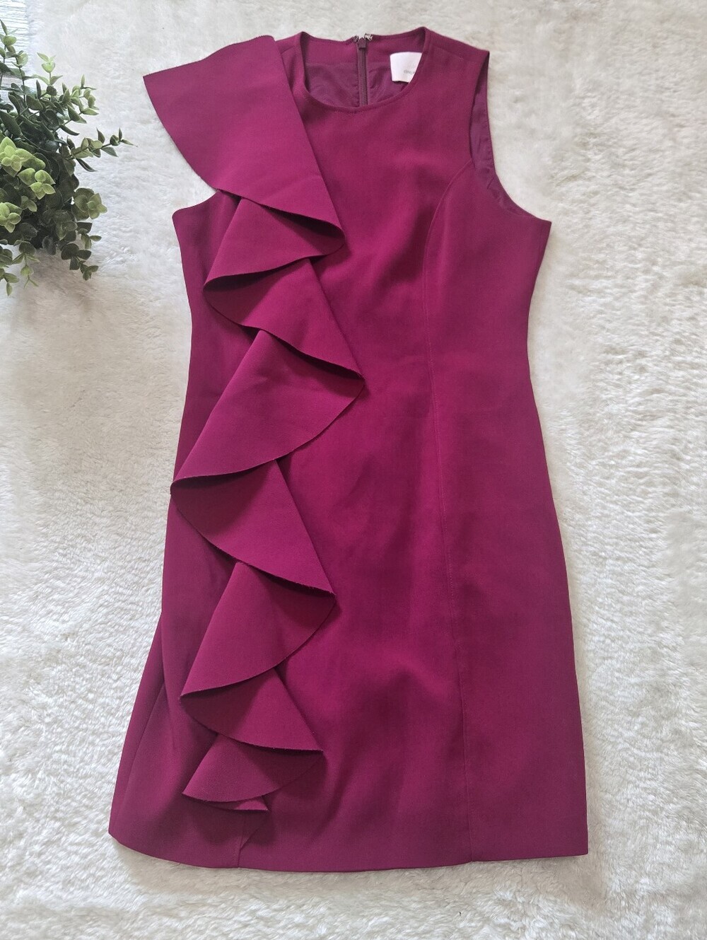 Cinq à Sept Magenta Kimberlin Sleeveless Ruffle Formal Dress, Size 2